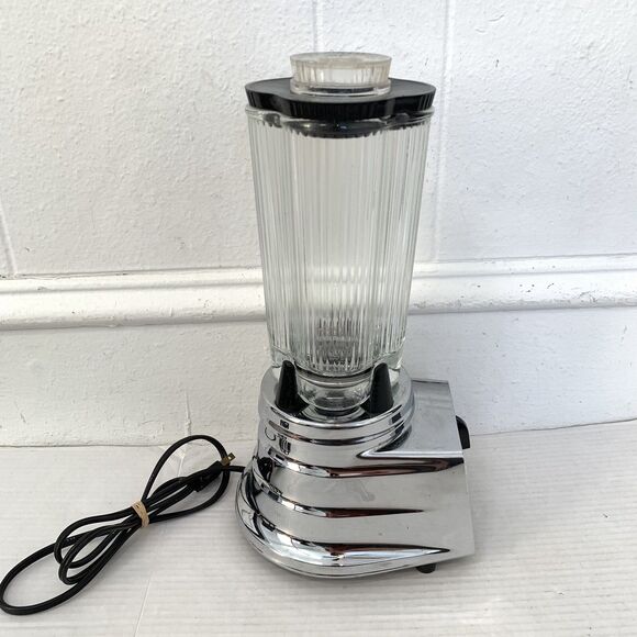 Vtg Warning Automatic Blender Glass Pitcher Lid Chrome Base Motor Model 1067 MCM - Picture 7 of 16